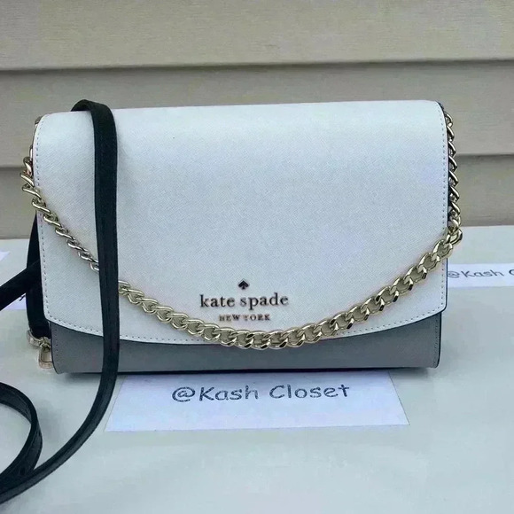 Kate Spade Carson Crossbody Purse Convertible Shoulder Bag Nimbus Grey - Picture 1 of 12